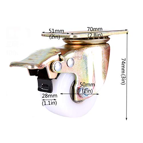 Roulettes de 50 mm robustes en nylon avec rotation à 360 degrés