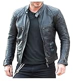 beckham military jacket Diese Motorradjacke hat Reißverschluss-Ärmel. Café-Racer-Jacke