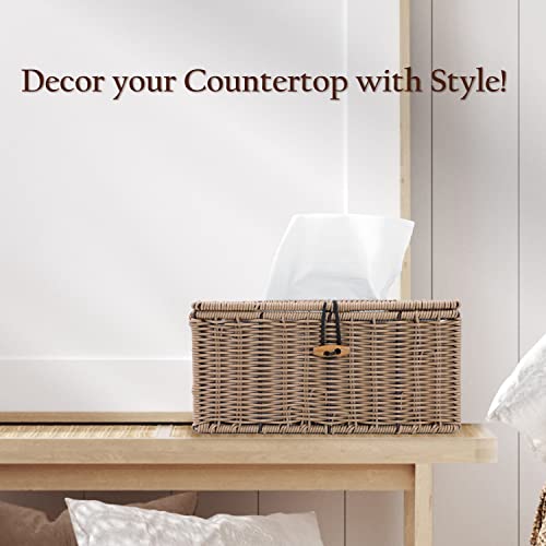 Weenest Tissue Box Cover Rectangular, Tissue Box Cover Farmhouse, Boho Tissue Box Cover, Container Tissue Box Cover, Wicker Tissue Box Cover, Tissue Box Cover Rectangle, Brown #TOP3