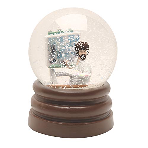 Surreal Entertainment Bob Ross Snow Globe Joy of Painting, Glass & Resin, 5.5 Inch