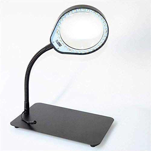 Loupe de bureau portable 3X à 10X avec éclairage pour lecture