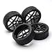 Wheel Rim Rubber Tires RC 1:8 Off-Road Tyre 17mm Hexagonal Joint Pack of 4 Black
