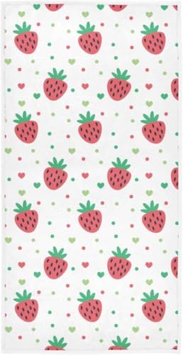 フェイスタオル バスタオル 綿 速乾 薄手 イチゴ いちご 苺 ハート ドット 水玉 かわいい 大判 タオル 部屋干し 柔らかく 肌に優しい 四季通用 家庭用 ホテル 業務用