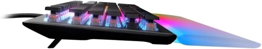 Roccat Vulcan II Max – Optical-Mechanical PC Gaming Keyboard, with Customizable RGB Illuminated Keys and Palm Rest, Titan II Smooth Linear Switches, Aluminum Plate, 100 M Keystroke Durability - Black