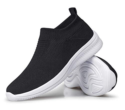 vibdiv Women Shoes Sock Sneakers Lightweight Comfortable Black White 9.5