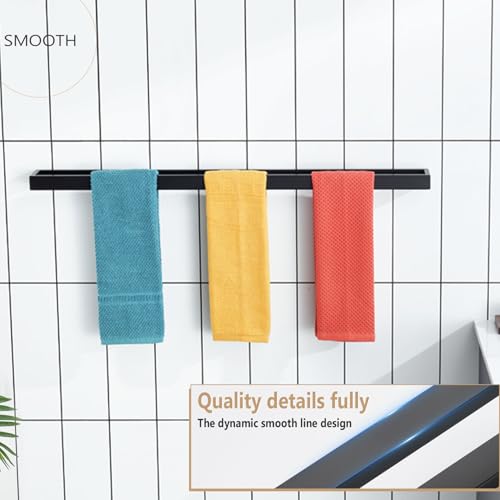 Image of KOKOSIRI Towel Bar Matte Black Bath Towel Holder 32-Inch Kitchen Rack Stainless Steel for Bathroom Hardware Wall Mounted, 1 Pack B4008BK-L32