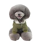 Rdc Pet Pet Hunde Kapuzenpullis Arbeitskleidung verdickter Hund insgesamt Hund Militäruniform Armee Sweater Baumwolljacke Pelzmantel für kleine Hund mittlere Hund (Grün,XL)