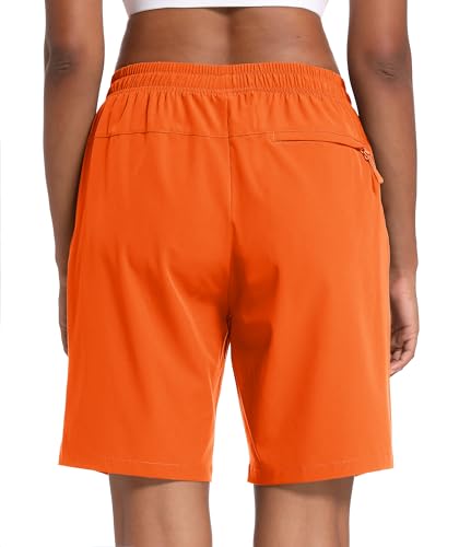 MAGCOMSEN Women's Hiking Shorts Lightweight Quick Dry 8" Golf Shorts Water Resistant with 3 Zipper Pockets2