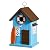 Glitzhome 10" H Hanging Birdhouse Modern Solid Wood Blue Decorative Garden Bird House for Outdoor