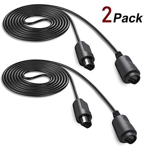 Image of miadore 2 Pack Classic N64 Controllers Bundle with 2 Pack 6FT N64 Controller Extension Cable (orange /blue)