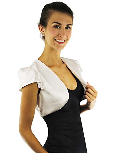 Luxury Divas Short Sleeve Satin Bolero Shrug Jacket2