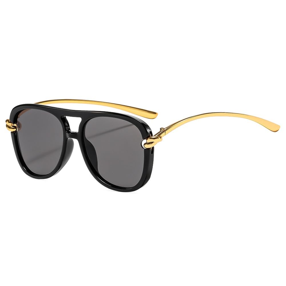 Okulary przeciwsłoneczne retro steampunk z metalową oprawką i gradient