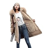  SG-TECH Manteau Femme Col Fourrure à Capuche Hiver Pour Veste Coton