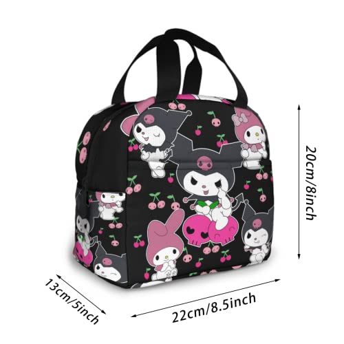 Kawaii Anime Lunch Box Portable Insulated Lunch Bag Reusable Waterproof Portable Thermal Insulation Bag Lunch Tote Lunch Box Cooler Bag With Zipper For Boys/Girls #TOP1