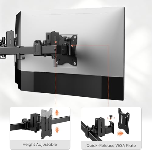 Soporte de pared para 3 monitores PUTORSEN brazo triple 17-27 pulgadas 5