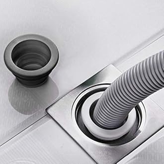 KPNG Drain Pipe Seal Hose Silicone Plug, Silicone Sealing Plug Kitchen Pipe Deodorant Sewer Seal Ring Washing Machine Drain Multipurpose Pipe Connector For Floor Drain Basin Bathroom Kitchen Sink Laundry Room (2 Piece, Color:Pink)