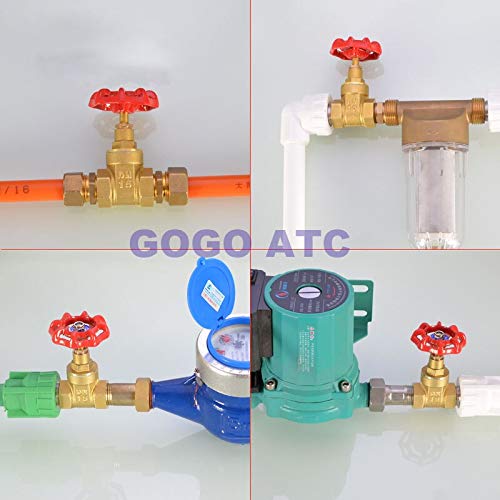 Fevas Thickened Brass gate Valve Internal Thread DN 15-25mm Water Pipe Water Meter Switch Thread Cut-Off Valve Water Meter Front Valve - (Color: DN20)