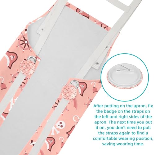 Tablier de cuisine pour nettoyage de la maison et restaurant anti taches rose
