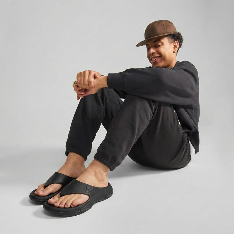 Image of Men's Summer Flip Flop Slippers Casual Pillow EVA Anti-Skid Sole Slide Slipper Waterproof & Everyday Indoor Outdoor Fashionable Daily Use Footwear for Gents & Boys
