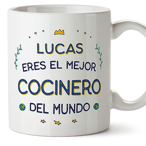 MUGFFINS Tazas Personalizadas para COCINERO hombre - En Español - Mejor del Mundo - 11 oz / 330 ml - Regalo Personalizable original y divertido