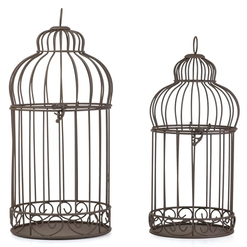 Lot de 2 cages décoratives pour oiseaux - Style antique