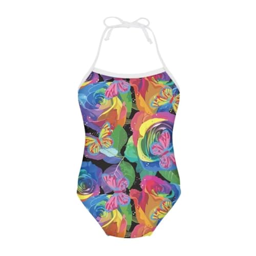 Image of Girl Funny Cute Beach Sport Halter One Piece Swimsuit Bathing Suit for 3-10 Year
