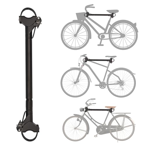 FISCHER Fahrradrahmenadapter, Variabler Adapter für sicheren und praktischen Fahrradtransport, passend für Rohre bis 6 cm Durchmesser, Abstand bis 65 cm zwischen Sattelstütze und Lenker, schwarz
