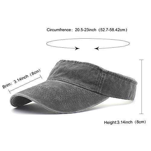 Hh Hofnen Sports Sun Visor Hats Twill Cotton Ball Caps For Men Women Adults Kids (#1 Gray N) #TOP1