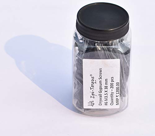 Image of Drywall Gypsum Black Screw Sharp Point Size #6 M3.5 X 38mm (Pack of 200 Pcs)