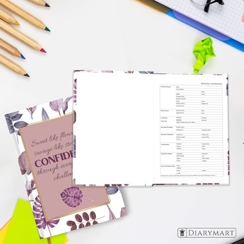 Image of Hard Bound Notebook for Girls & Women | A5 Ruled Journal | 192 Pages | 80 GSM Premium Paper | Designer Laminated Cover | Ribbon Bookmark | Notebook for School, College, Office, Journaling & Note Taking (DM4007)