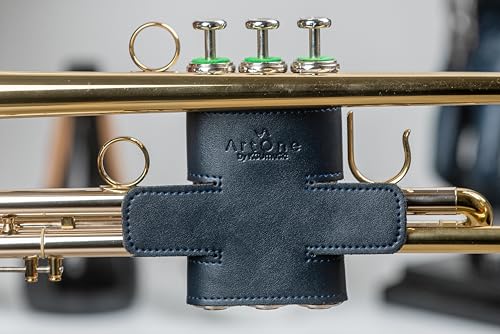 Trumpet Valve Guard Vegan Artificial leather eco-friendly Valve Protector Vegan Trumpet Accessories Valve Cover Brass accessories (Model L, Blue) - Thumbnail 2