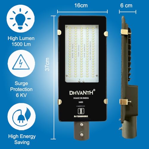 Image of DHVANTH LED 100 WATT Outdoor Waterproof Street Light with Osram LED, Aluminum Body, IP 65 Driver for Outdoor use. (100Watt-1)