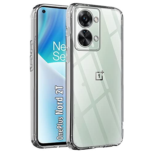 Image of WOW IMAGINE Crystal Clear Transparent Back Case Cover for 1+ OnePlus Nord 2T 5G | Full Device & Camera Protection Shockproof TPU Silicone Back Cover Case - Transparent