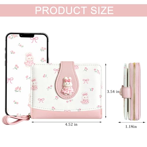 Image of Sunwel Fashion Girls Cutest Prints Wallet Card Slots Small Wallet with Zipper Coin Pouch Wallet for Women