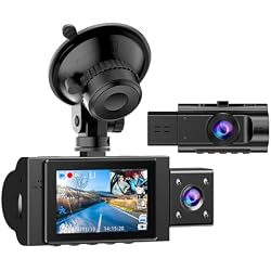 Dual Dash Cam Front and Inside, 1080P Car Camera with Infrared Night Vision | 24H Parking Monitor with Motion Detection and G-Sensor, ideal for taxis, Uber, rideshare drivers