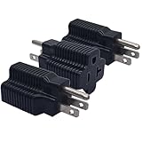 TEWOXIN 3PCS NEMA 5-15P to NEMA 5-20R Power Adapter,15A-20A/125V,3-Prong Grounding Plug to Outlet Converter,for Server,Appliance,Power Tool