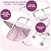 Badger Basket Double Doll Stroller - Foldable Tandem Stroller for Dolls with Canopy, Basket & Safety Belts - Lightweight Toy for Kids - Design in Pink & White