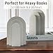 LIN CHUAN Heavy Duty Book Ends for Shelves, Decorative Bookends for Heavy Books Set of 2, 6.6 LBS Modern Book Stopper for Home Decor, Bookshelf, Aesthetic Bookend with Layered Arch Design, Gray