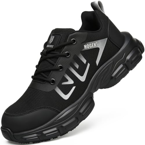 Image of Hogent Steel Toe Shoes for Men Lightweight Comfortable Non Slip Work Shoes Women Puncture Proof Safety Sneakers for Industrial Construction & Daily Life