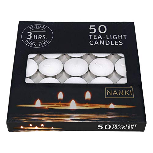 Nanki Trades Wax Tea Light Candle (White, Set of 50)