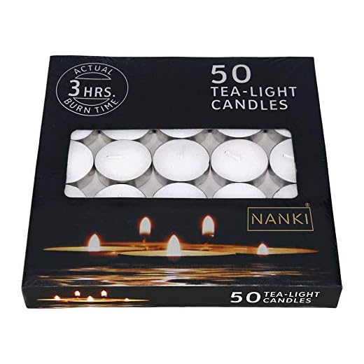 Nanki Trades Wax Tea Light Candle (White, Set of 50, 3 Hours Burn Time)