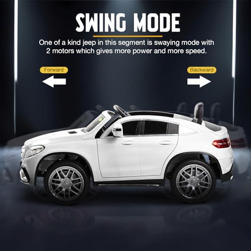 Image of Baybee Lucid Battery Operated Car for Kids, Ride on Toy Kids Car with, LED Light & Music | Baby Big Rechargeable Battery Car | Electric Jeep Car for Kids to Drive 2 to 6 Years Boys Girls (White)