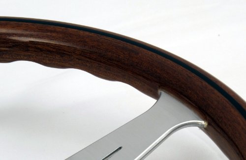 Nardi Steering Wheel - Classic - 390Mm (15.35 Inches) - African Mahogany Wood - Satin Spokes And Trim Ring - Classic Horn Button - Kba/Abe 70065 - Part # 5051.39.6300 #TOP5