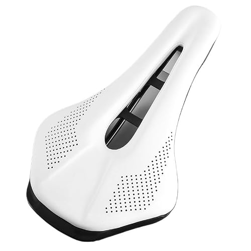 JIASHUNHE Bike Seat Bicycle Saddle MTB Road Bike Saddles Mountain Racing PU Shockproof Seat Cushion Cycling Accessories(White)