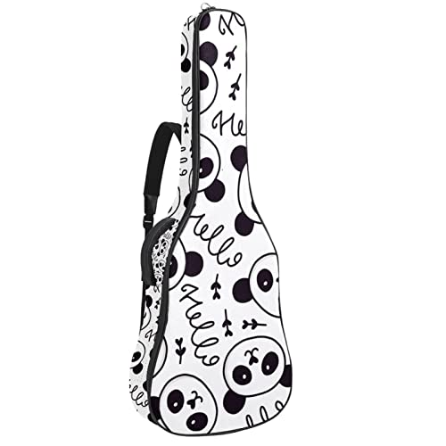 Sac à dos pour guitare acoustique étanche avec motif panda mignon 42.9 pouces