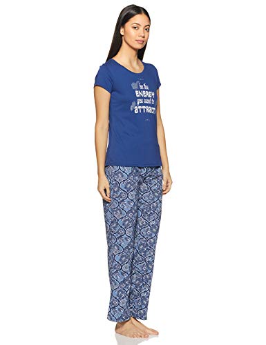 Image of Max Women Printed Cap Sleeves T-Shirt with Pyjamas