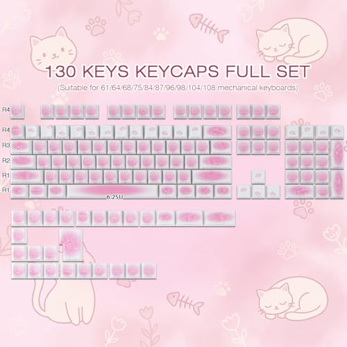 Teclas PBT personalizadas Sunzit de 130 piezas de alta resistencia perfil Cherry 2