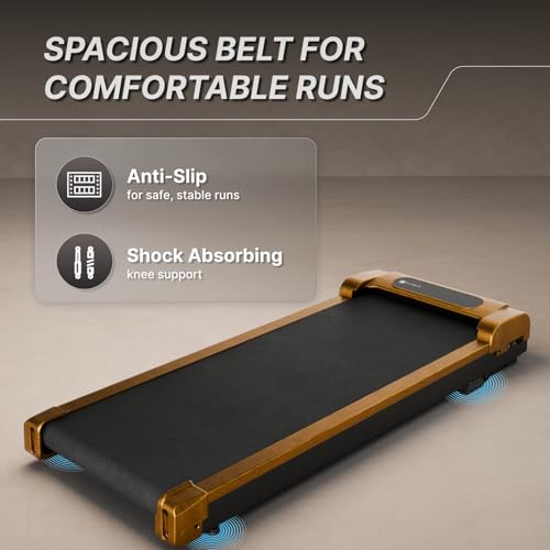 Image of Fitkit by Cult Walking Pad Neo (BLDC 3.5HP Peak Power) Compact Under Desk BLDC Motor Treadmill | Max Weight: 120kg | Home use with Remote Control (Brown)