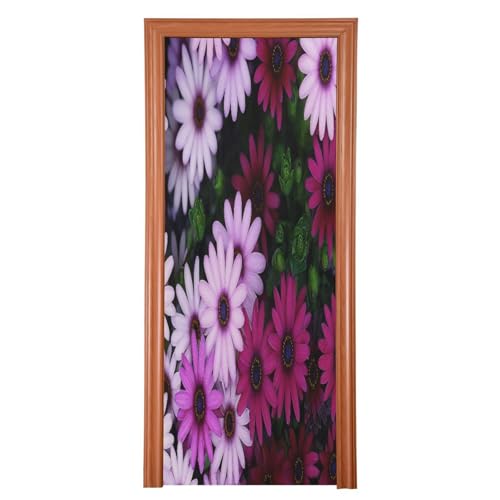 FLildon Violet Wildflowers Door Cover Decoration, Party Accessory Porch Decor for Festive Ornament Room Door Covers 32 x 79 Inch