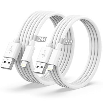 Cavo iPhone Originale Apple Certificato MFi, Cavo Lightning 1M+2M 2Pack, Cavetto iPhone Cavi Ricarica i-Phone Cavi Caricatore Phone Filo Cavi USB per iPhone 14 13 12 11 Pro Max XS XR X 8 7 6 5 SE iPad
